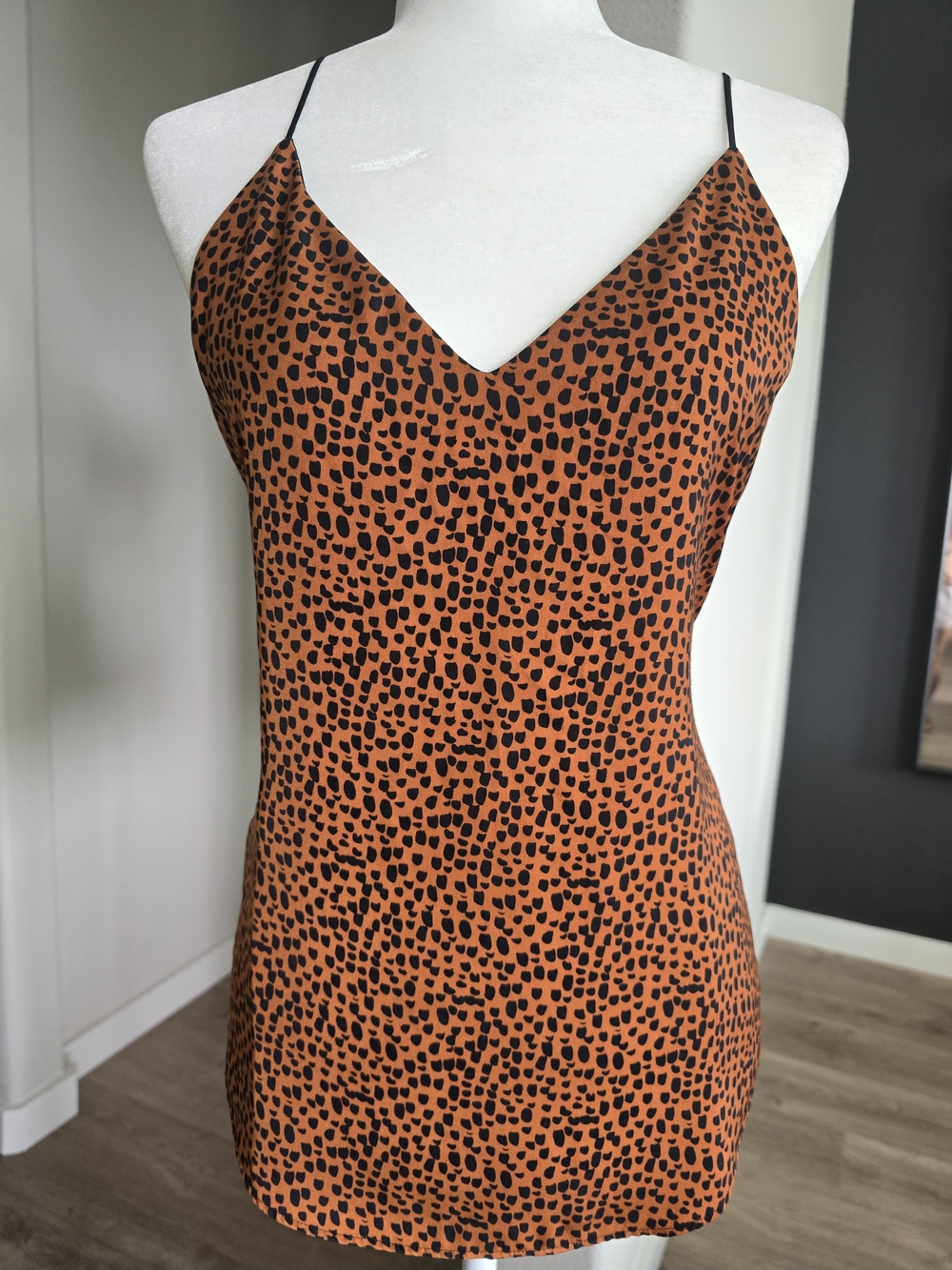 Express Orange and Black Animal Print Camisole